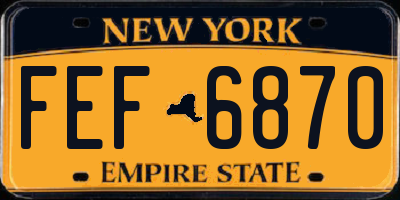 NY license plate FEF6870