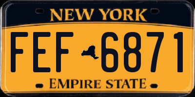NY license plate FEF6871