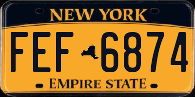 NY license plate FEF6874