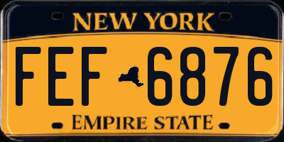 NY license plate FEF6876