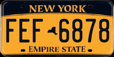 NY license plate FEF6878