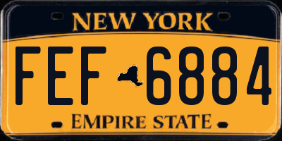 NY license plate FEF6884