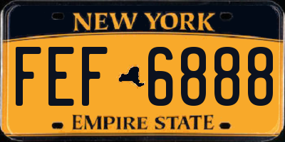 NY license plate FEF6888