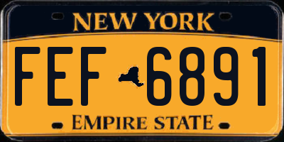NY license plate FEF6891