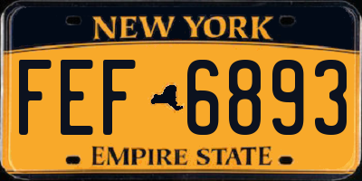 NY license plate FEF6893