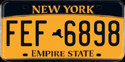 NY license plate FEF6898