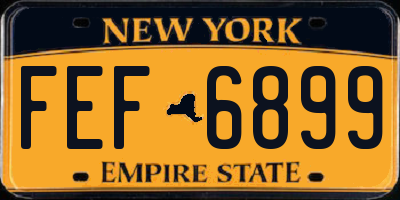 NY license plate FEF6899