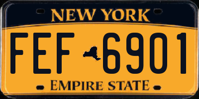 NY license plate FEF6901