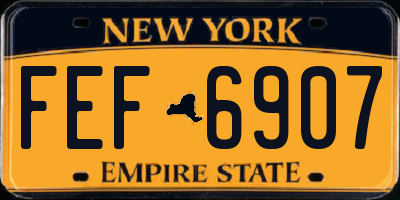 NY license plate FEF6907