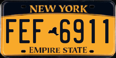 NY license plate FEF6911
