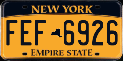 NY license plate FEF6926