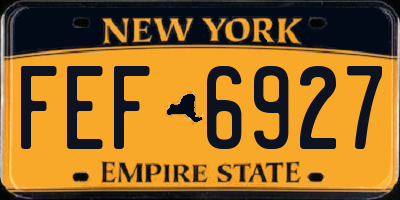 NY license plate FEF6927