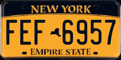 NY license plate FEF6957