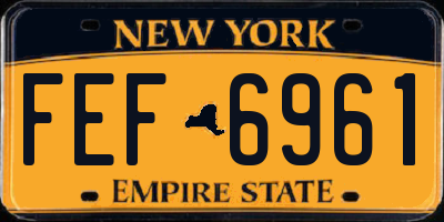 NY license plate FEF6961