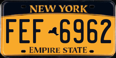 NY license plate FEF6962