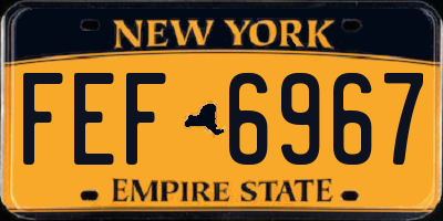 NY license plate FEF6967
