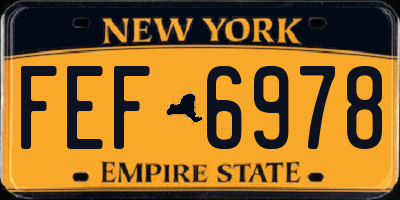 NY license plate FEF6978