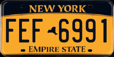 NY license plate FEF6991