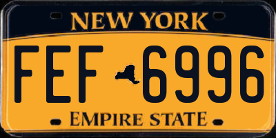 NY license plate FEF6996