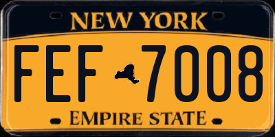 NY license plate FEF7008
