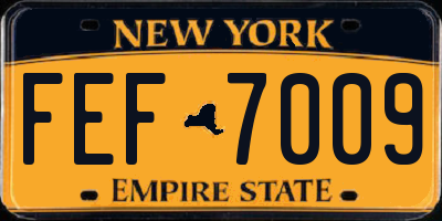 NY license plate FEF7009