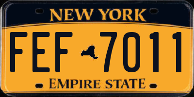 NY license plate FEF7011