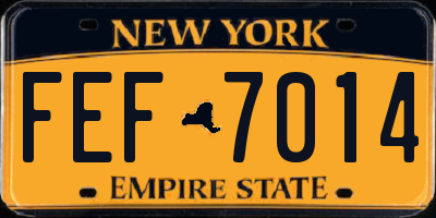 NY license plate FEF7014
