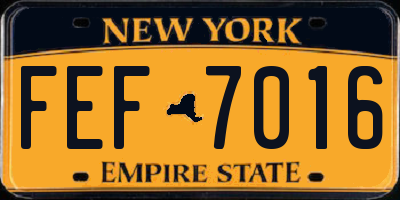 NY license plate FEF7016