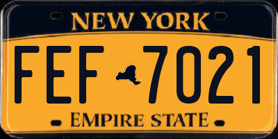 NY license plate FEF7021