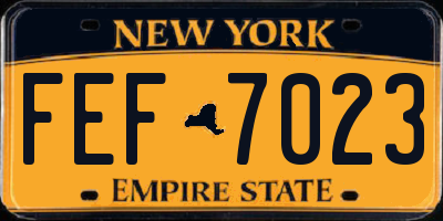 NY license plate FEF7023