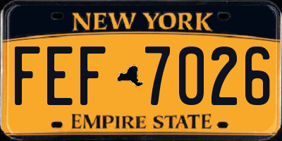 NY license plate FEF7026
