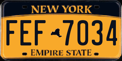 NY license plate FEF7034