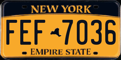 NY license plate FEF7036