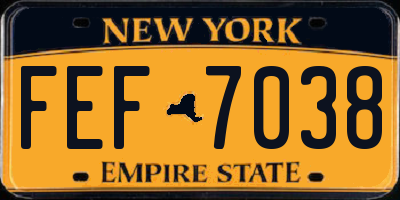 NY license plate FEF7038