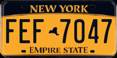 NY license plate FEF7047