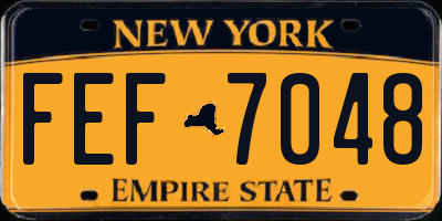 NY license plate FEF7048
