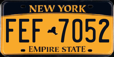NY license plate FEF7052