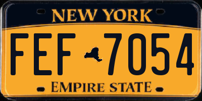 NY license plate FEF7054