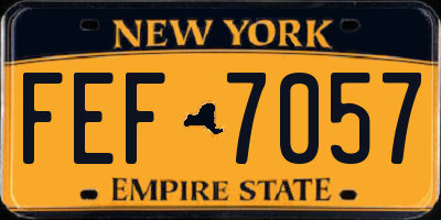 NY license plate FEF7057