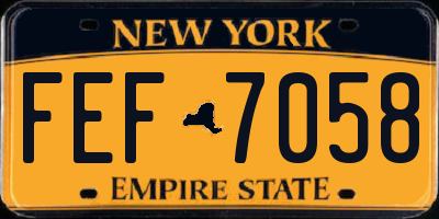 NY license plate FEF7058