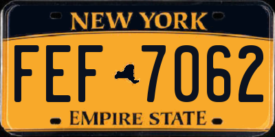 NY license plate FEF7062