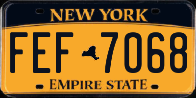 NY license plate FEF7068