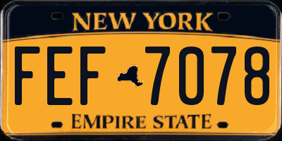 NY license plate FEF7078