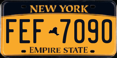 NY license plate FEF7090