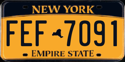 NY license plate FEF7091