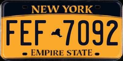 NY license plate FEF7092