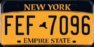 NY license plate FEF7096