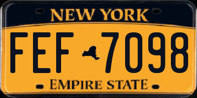 NY license plate FEF7098