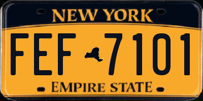 NY license plate FEF7101