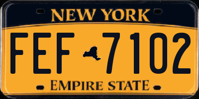 NY license plate FEF7102
